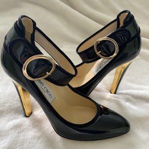 Jimmy Choo Patent Leather Grosgrain Trim Pumps - Size 8